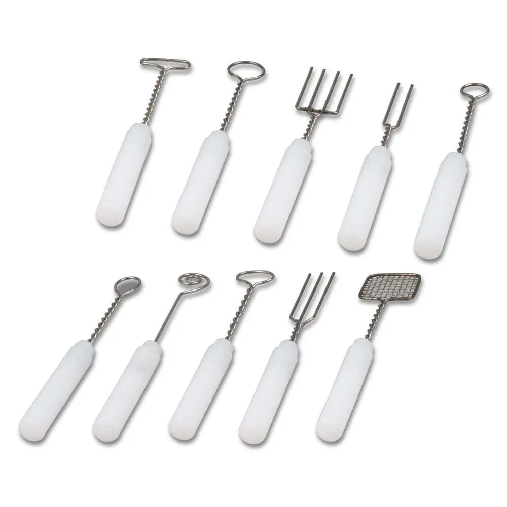 10-Piece Chocolate Dipping Fork Set - Stainless Steel Dessert Fondue Forks for Chocolate Fountain, Fruit, Cake Decorating & Party Serving