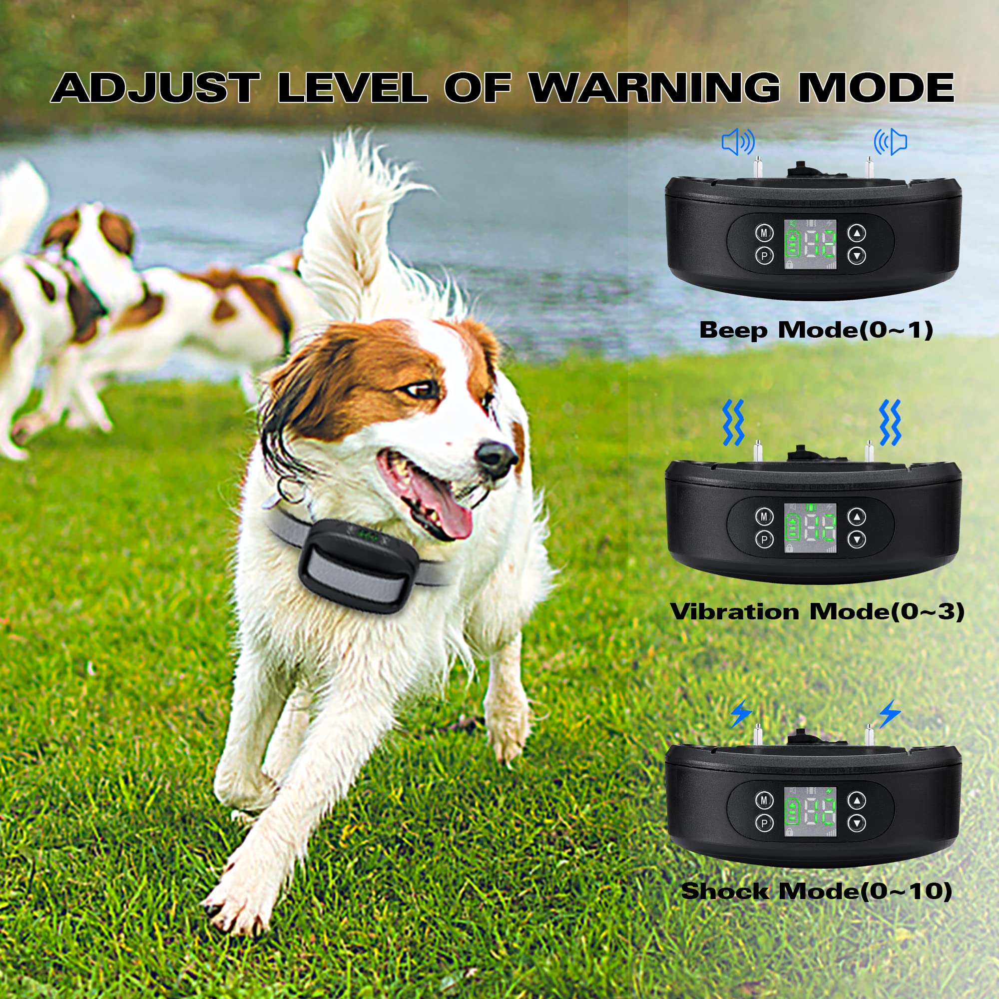**Wireless GPS Dog Fence for 2 Dogs – Rechargeable Electric Pet Containment System with Adjustable Warning (98-3281 ft Range) – Perfect for Large Yards & Outdoor Training**
