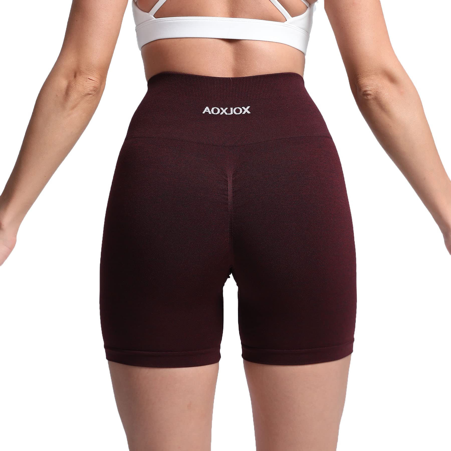 Aoxjox Women's High Waisted Scrunch Butt Lifting Workout Shorts - 6