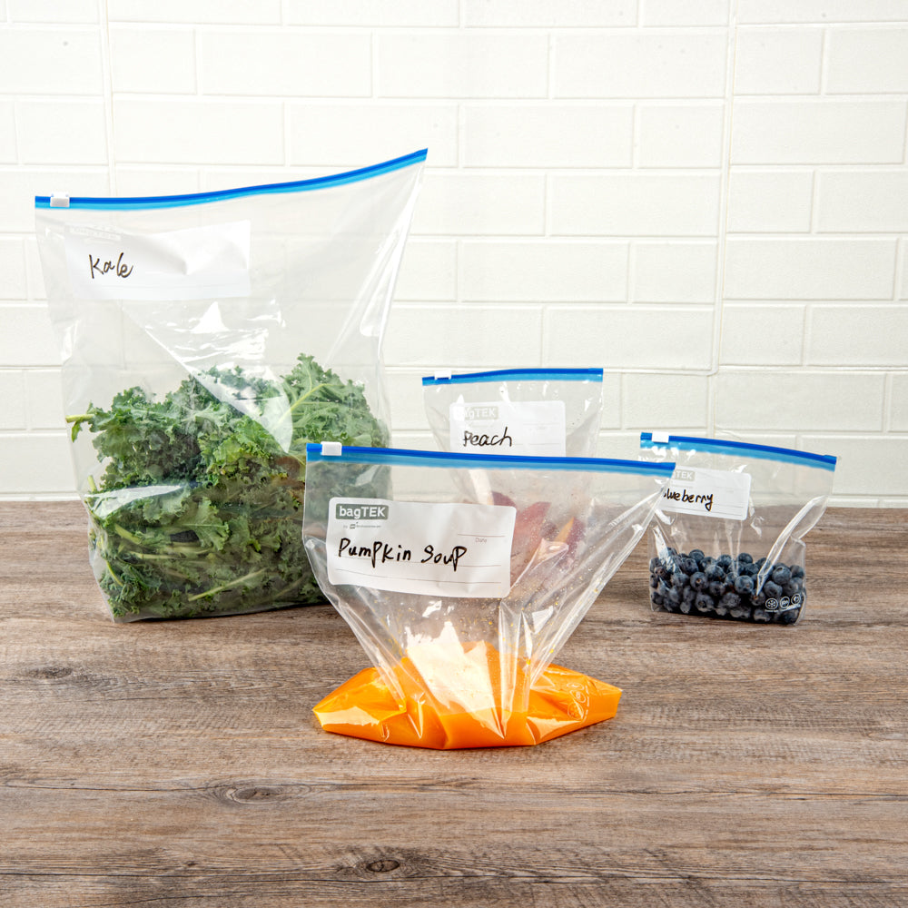 BPA-Free 1 Gallon Clear Plastic Freezer Bags with Slider Seal & Expandable Bottom - 25 Count Box (9.5