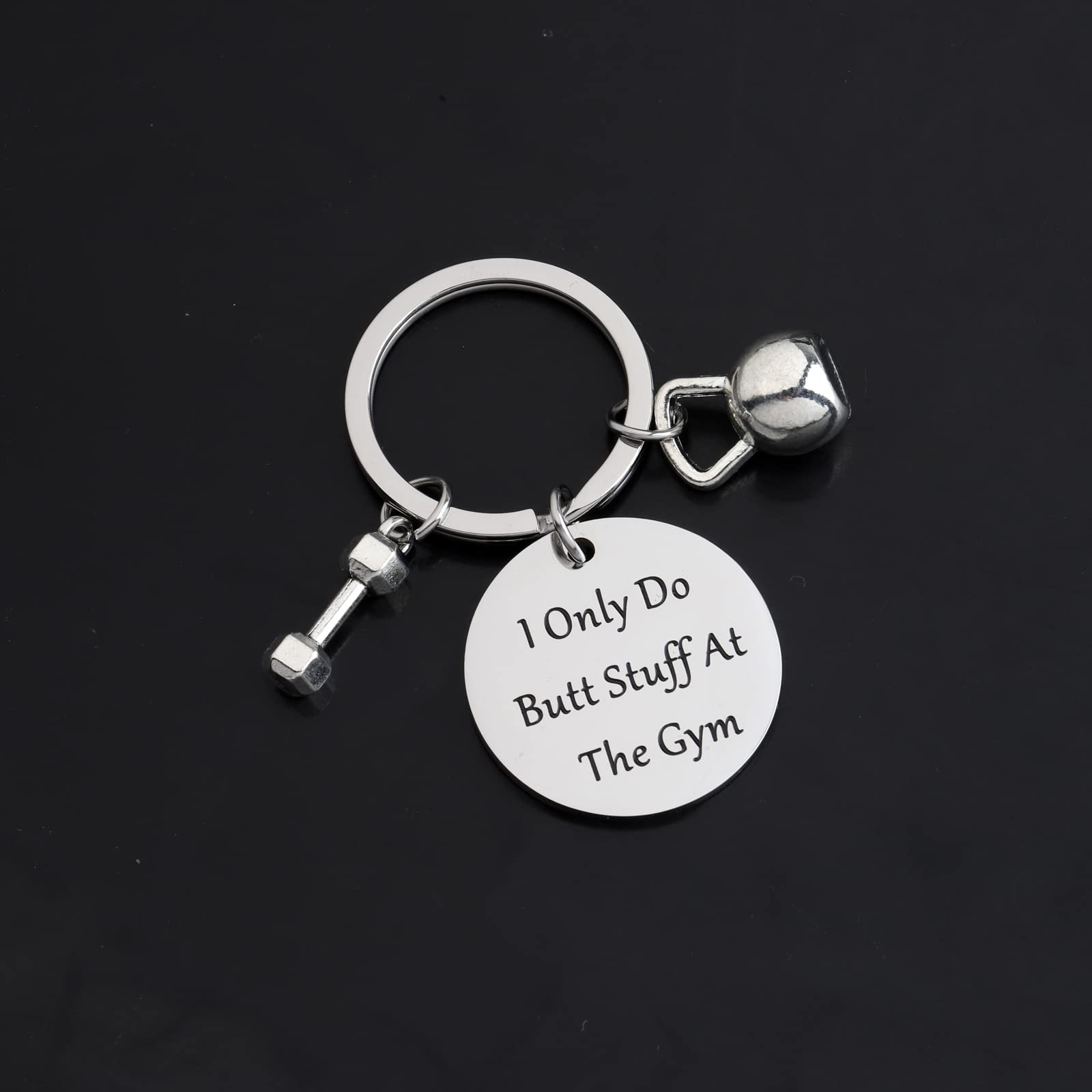 Funny Gym Keychain Gift for Workout Lovers - 'I Only Do Butt Stuff at The Gym' - Perfect for Fitness Enthusiasts & Gym Motivation | Great for Gifts, Workout Bags & Locker Decor