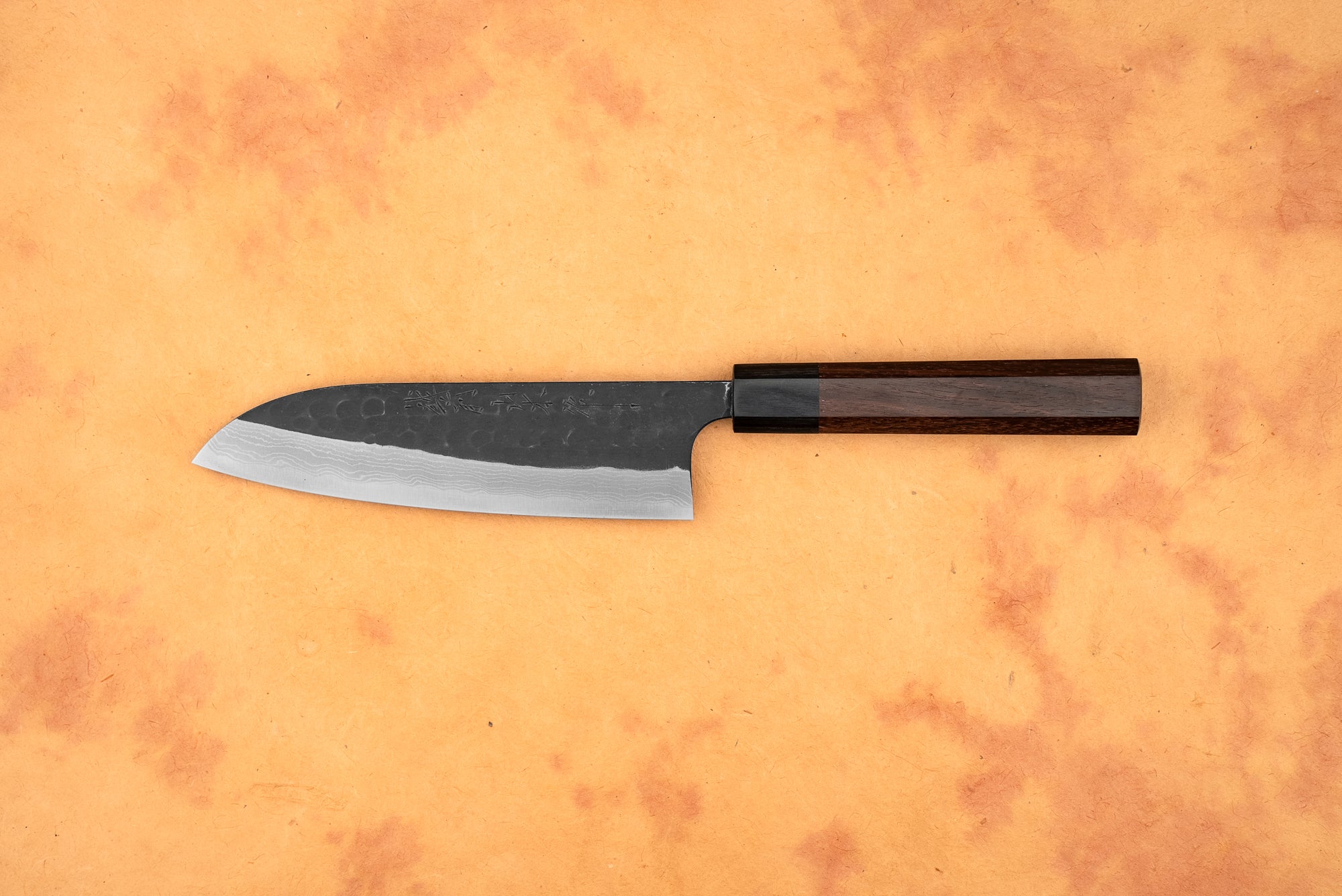 Nao Yamamoto AS Kurouchi Tsuchime Damascus Santoku Knife 165mm - Premium Japanese Kitchen Knife for Slicing, Dicing & Chopping - Perfect for Home Chefs & Professional Kitchens