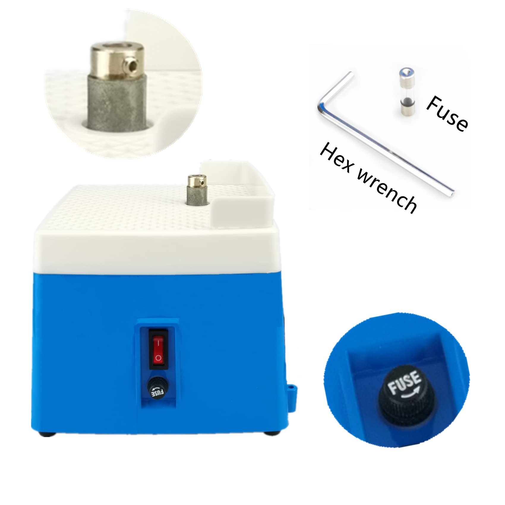 SYLPHID 110V Portable Mini Glass Grinder with Stand - Diamond & Ceramic Shell Art DIY Tool Kit, Includes Free 5/8