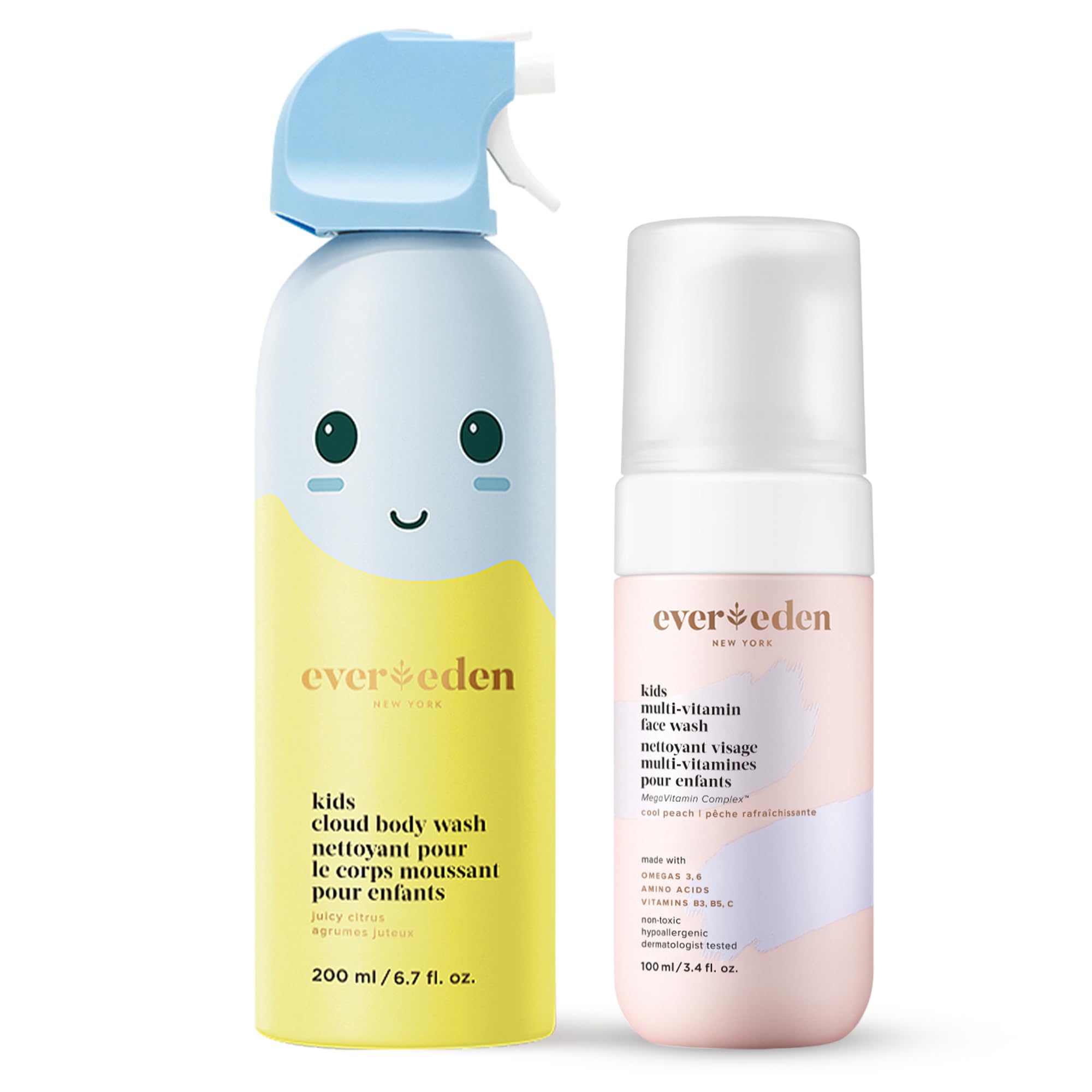Evereden Kids Cloud Body Wash - Juicy Citrus Scent (6.7 fl oz) | Creamy Nourishing Toddler Body Wash & Gentle Face Wash for Delicate Skin | Perfect for Daily Bath Time & Sensitive Skin Care