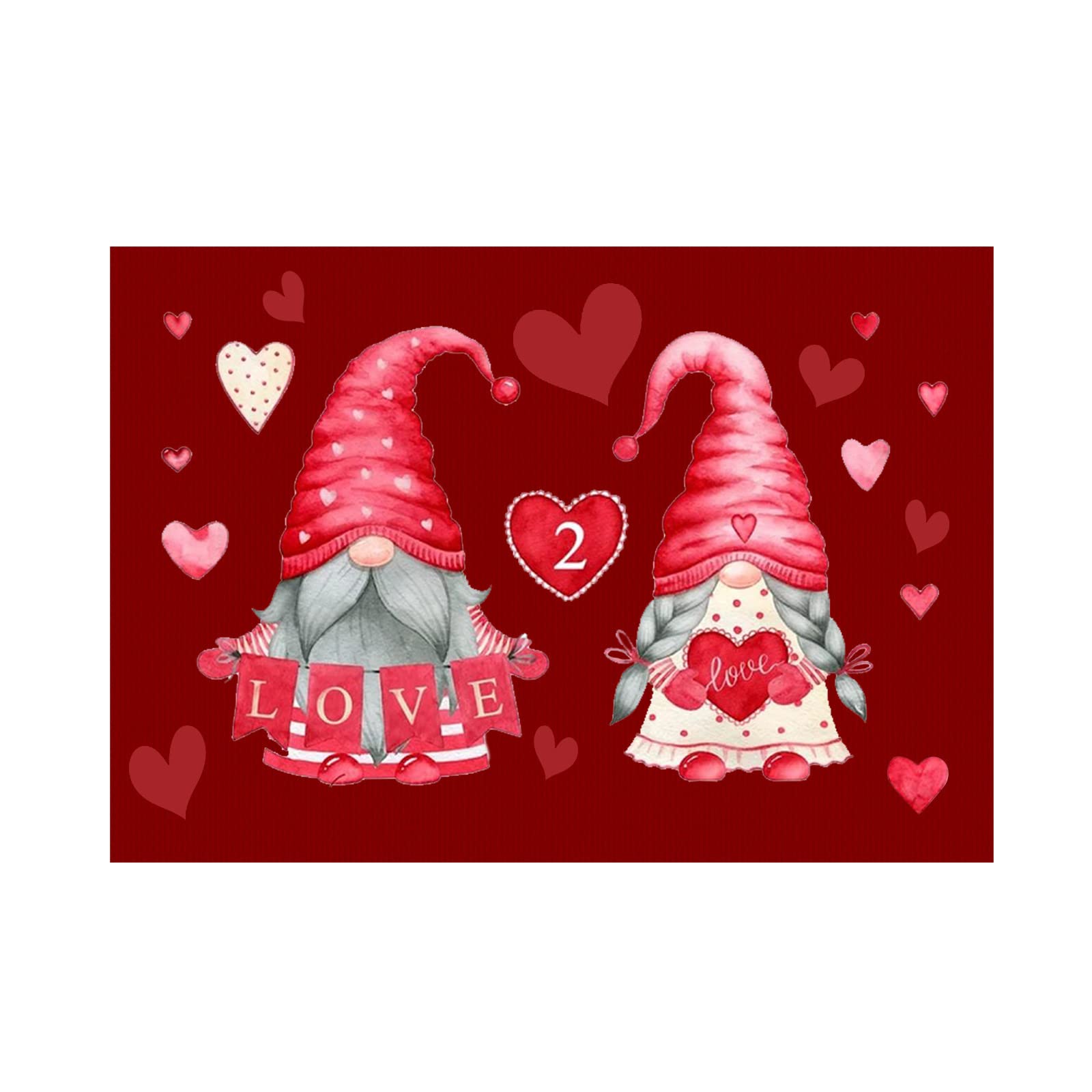 Non-Slip Valentine's Day Welcome Mat - Heart Shaped Indoor/Outdoor Doormat for Front Door, Bathroom, Porch & Entryway - Perfect Romantic Home Decor Gift for Couples