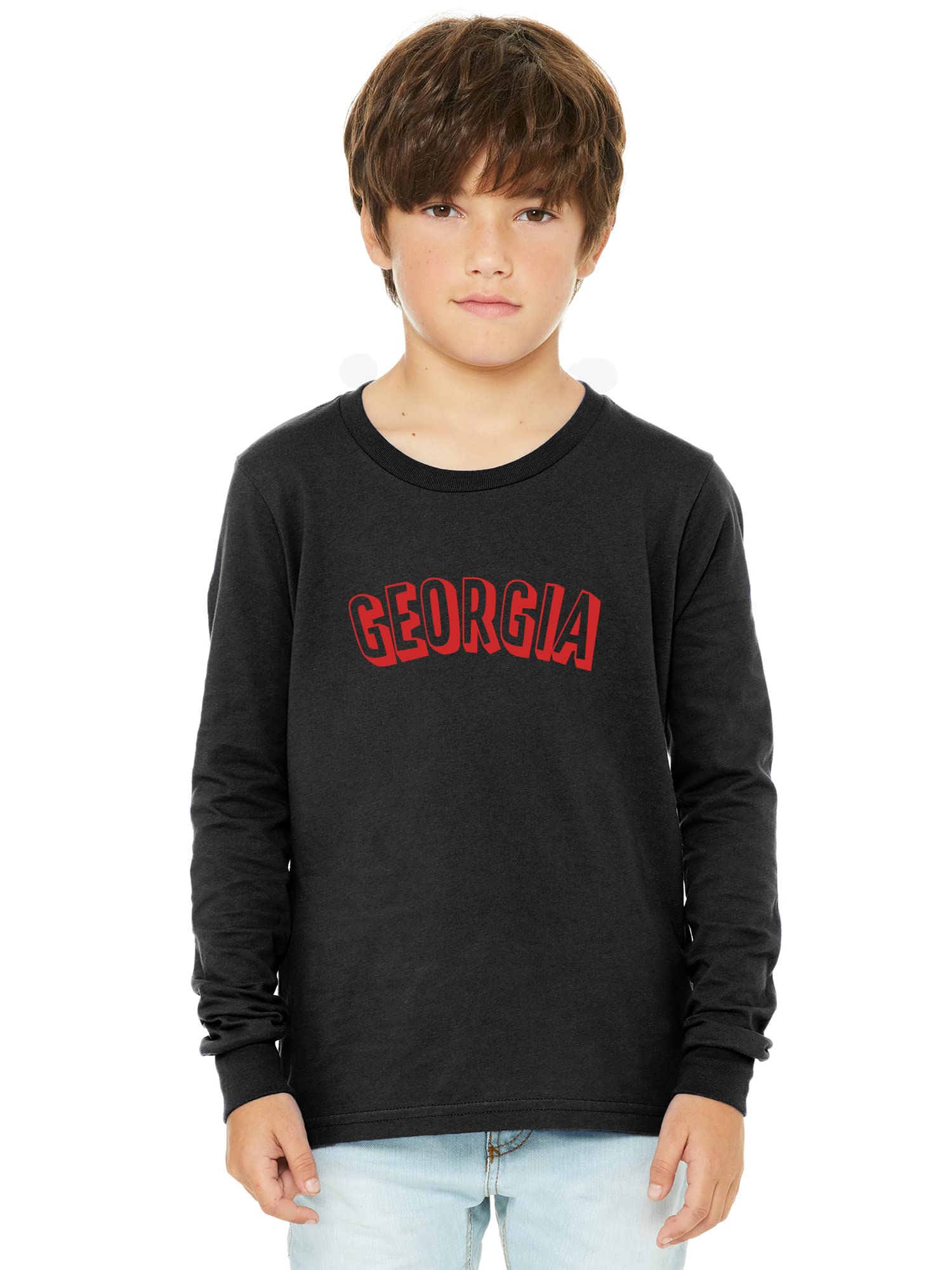 Daxton Youth Long Sleeve Georgia Basic T-Shirt - Soft Cotton Comfortable Casual Shirt for Boys & Girls - Perfect for School, Playdates & Everyday Wear
