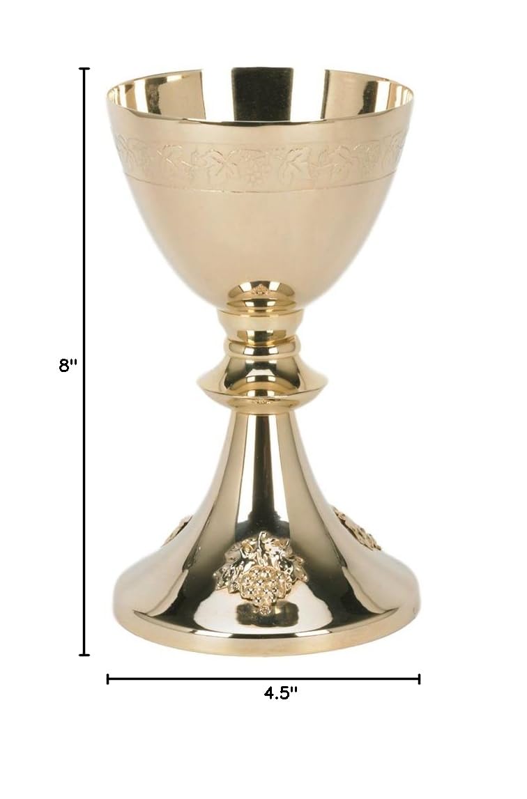 Elegant Grape Cluster Design Chalice and Paten Set for Holy Communion - Perfect for Church Services, Weddings & Religious Ceremonies