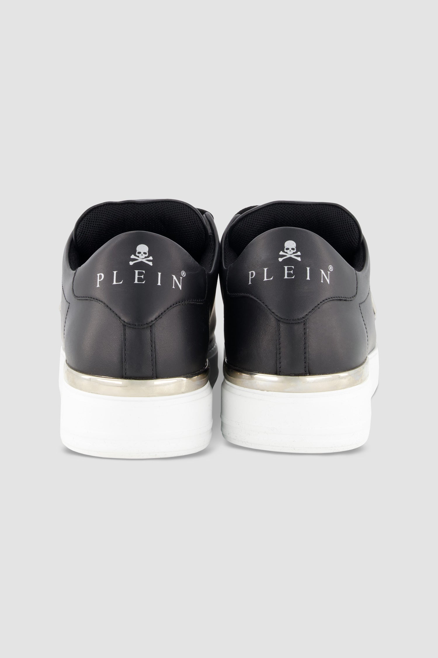 Philipp Plein Black Leather Hexagon Lo Top Sneakers for Men - Stylish Streetwear & Casual Wear for Everyday Outfits