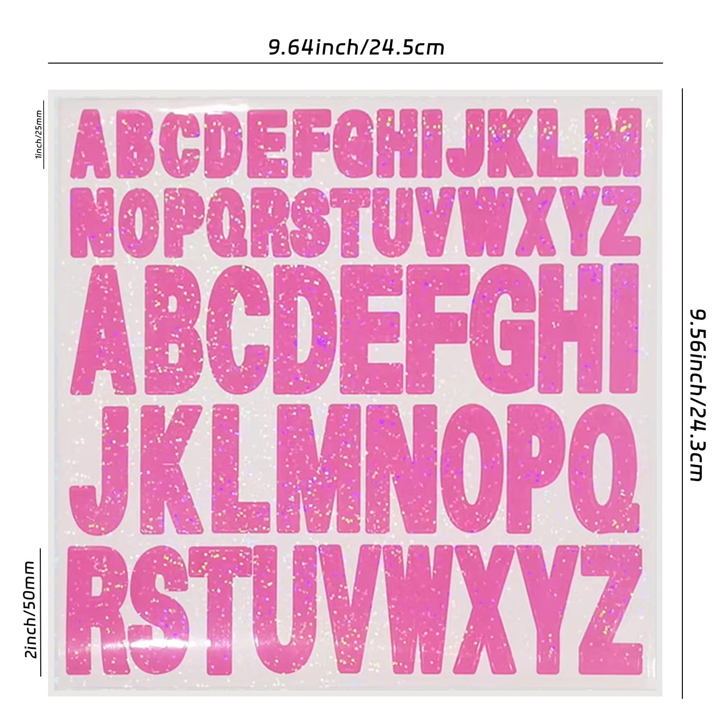 Starboling Self-Adhesive Vinyl Letter Stickers - 2 Inch & 1 Inch Pink Alphabet Stickers for Mailbox Numbers, DIY Crafts, Outdoor Signs, Walls, Windows, Doors & Car Posterboard - Perfect for Home Decor, School Projects & Personalized Gifts