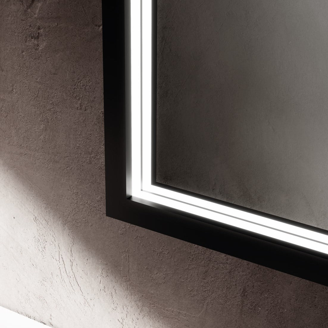 Oxygen Dusk 3 0801 15 LED Lighted Mirror - 18x24 Inch Black Bathroom Vanity Mirror with Adjustable Lighting for Makeup & Shaving