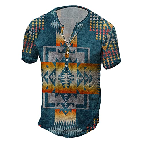 XXBR Men's Distressed Henley Shirts - Vintage Short Sleeve Button Down Tee with Washed Finish | Casual Retro Style for Everyday Wear, Street Fashion & Outdoor Activities