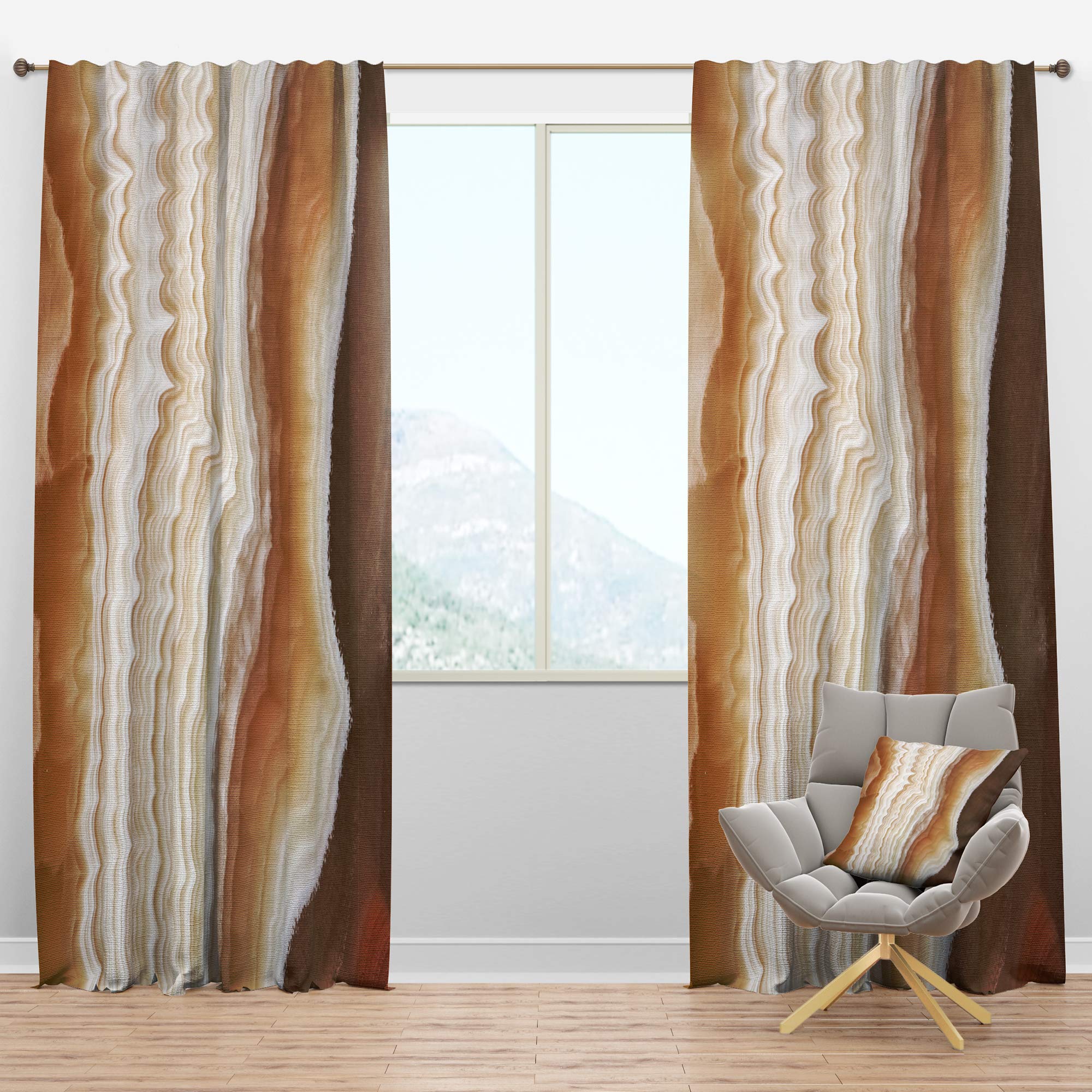 DesignQ Blackout Curtains 'Marbled Stone Layers' - Thermal Insulated Single Panel (52x108 inches) for Bedroom & Living Room - Noise Reducing & Energy Saving Window Drapes for Better Sleep & Temperature Control