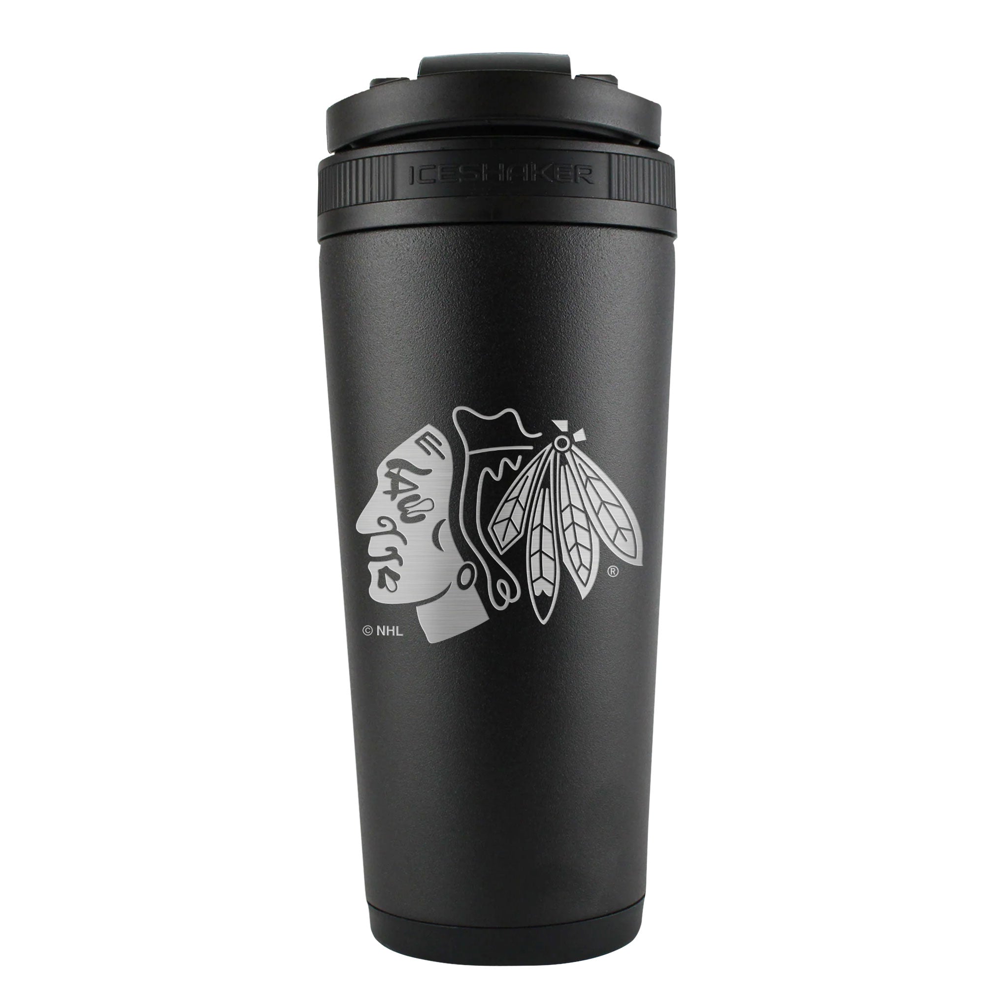 Official Chicago Blackhawks 26oz Stainless Steel Water Bottle - Insulated Sports Shaker Cup for Gym, Workouts & Outdoor Activities