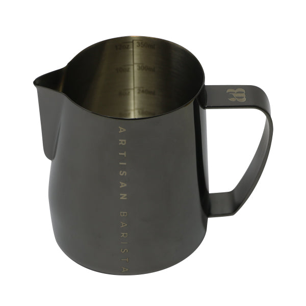 Professional Artisan Barista Milk Jug - 12oz Stainless Steel Frothing Pitcher for Latte, Cappuccino & Coffee Art - Perfect for Home Baristas & Coffee Shops