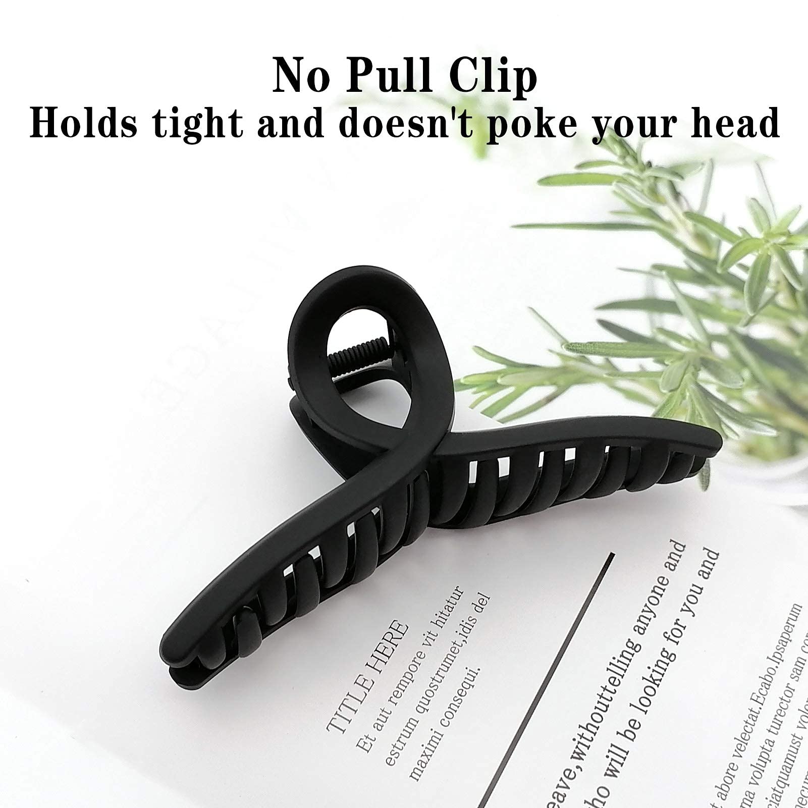 STYLEDOSE Large No Slip Matte Hair Claw Clips - Strong Hold Butterfly Jaw Clips for Women & Girls with Thin, Fine or Thick Hair (S14) | Perfect for Updos, Ponytails & Everyday Hairstyles