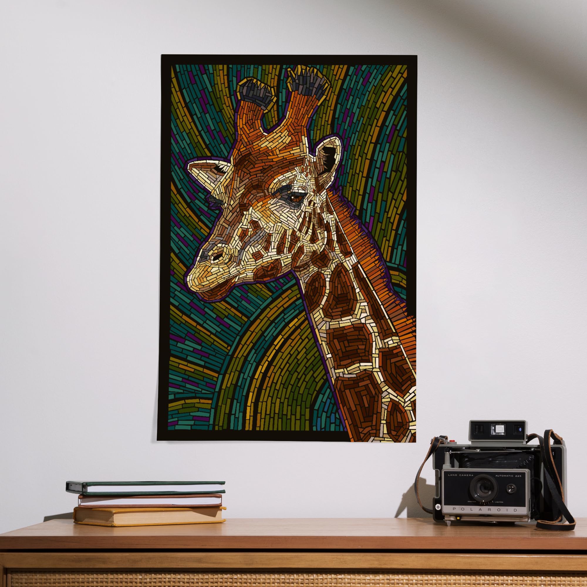 Lantern Press 16x24 Inch Giclee Print - Giraffe Paper Mosaic Wall Art for Home & Office Decor | Perfect for Living Room, Bedroom or Gift