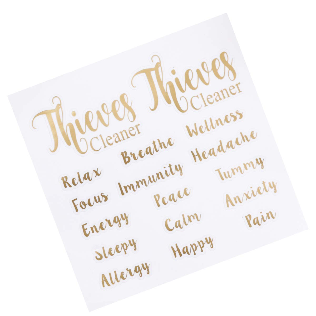 5 Sheets Gold Essential Oil Labels - Waterproof Vinyl Stickers for Roller Bottles, Food Containers & Travel Decor | Perfect for DIY, Organizing & Aromatherapy