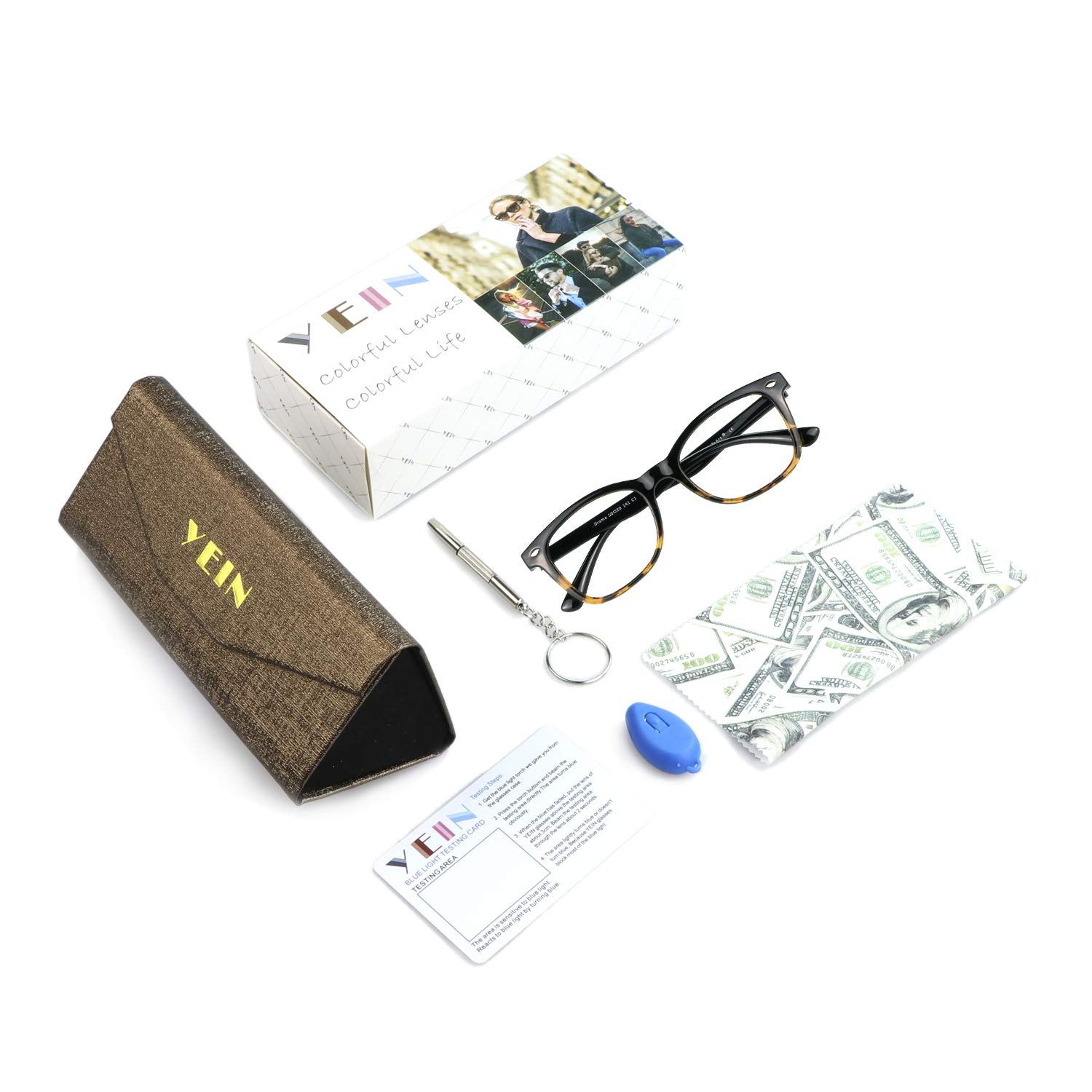 YEIN Blue Light Blocking Glasses with Photochromic Gray Lenses - Anti-Eyestrain Computer & Reading Glasses for Women & Men - Perfect for Office Work, Gaming, and Screen Time Protection