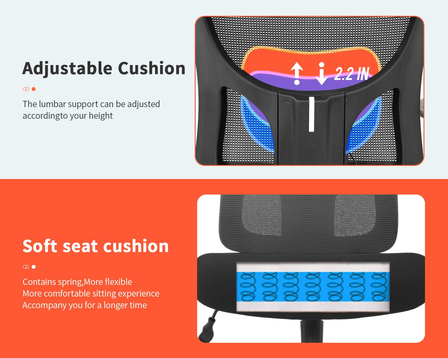 Big and Tall Office Chair 400lbs Capacity - Extra Wide Seat Ergonomic Mesh Computer Chair with Lumbar Support & Adjustable Arms - Heavy Duty Swivel Rolling Task Chair for Large People (Grey) - Perfect for Home Office, Gaming, and Long Work Sessions