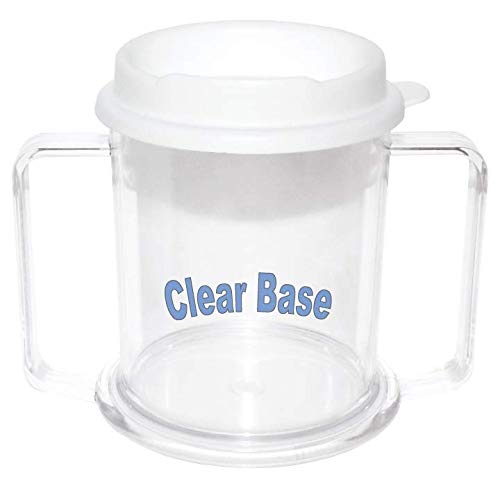 Rehabilitation Advantage Clear Tumbler Cup with Two Handles - Durable Leak-Proof Drinking Glass for Elderly, Disabled & Post-Surgery Recovery - Perfect for Home Care, Hospitals & Therapy Sessions