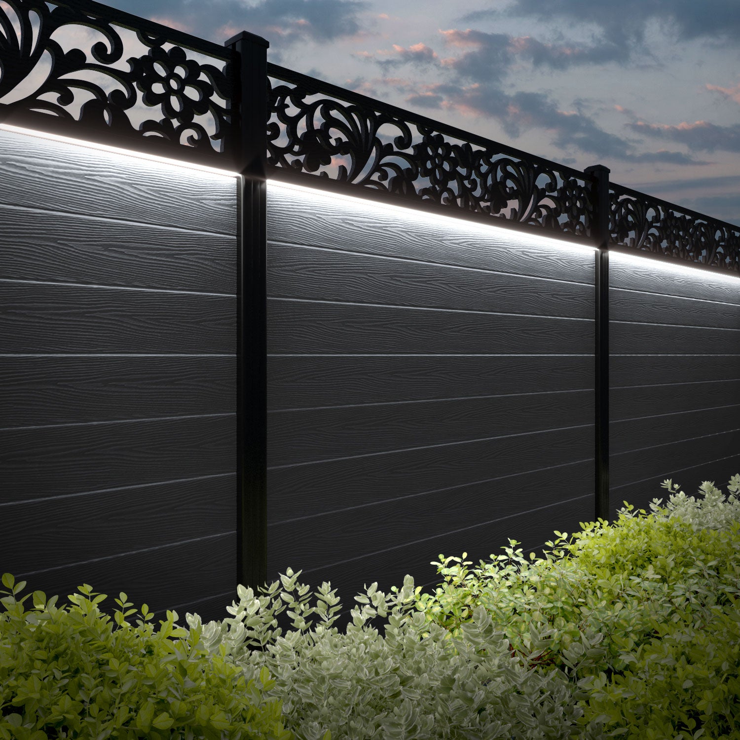 Classic Eden Fence Panel - Anthracite Composite Fencing with Durable Posts | Perfect for Backyard Privacy, Garden Borders & Outdoor Decoration