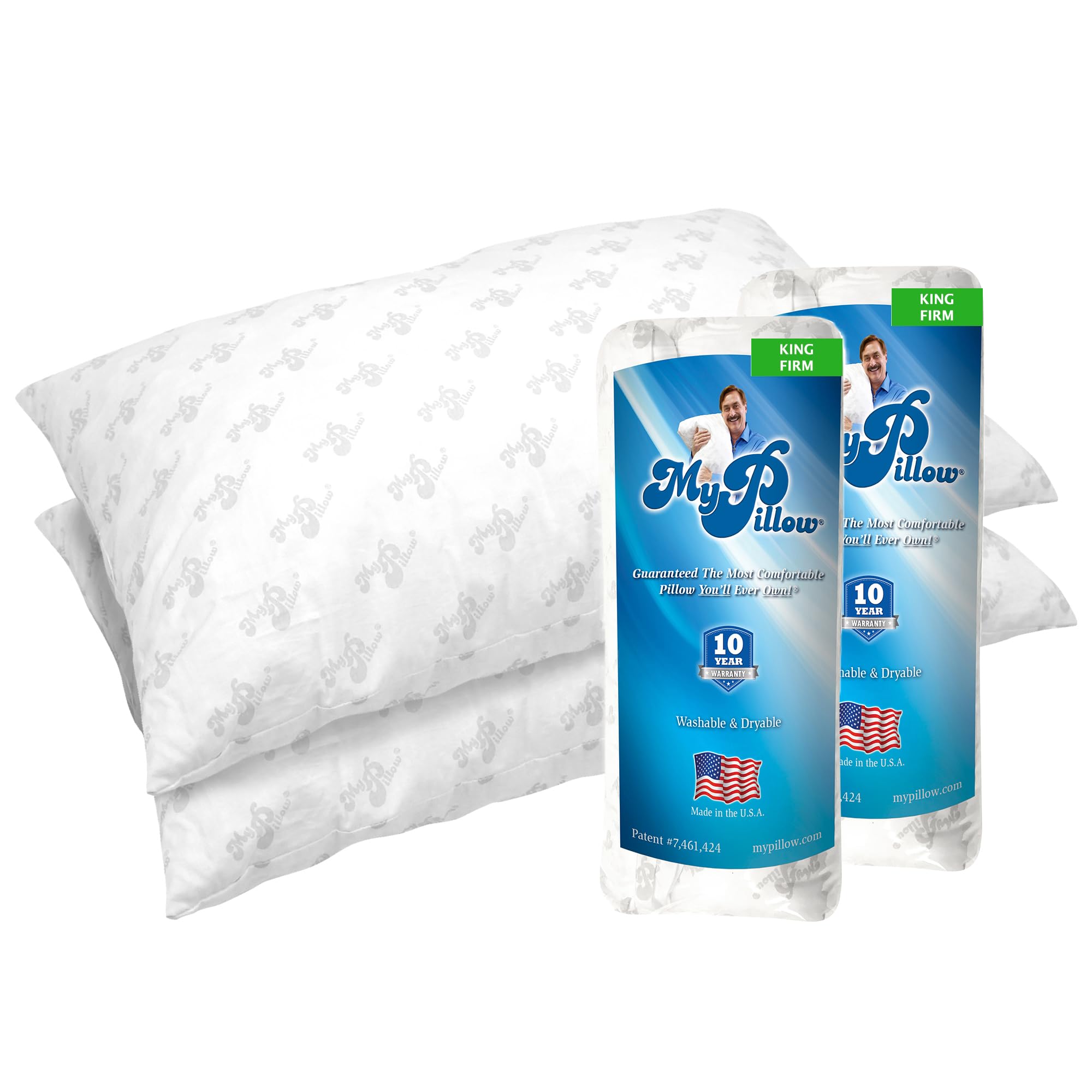 MyPillow Classic King Size Bed Pillows Set of 2 - Firm Support for Back, Stomach & Side Sleepers - Premium Bedding for Comfortable Sleep - Perfect for Home, Hotel & Travel Use