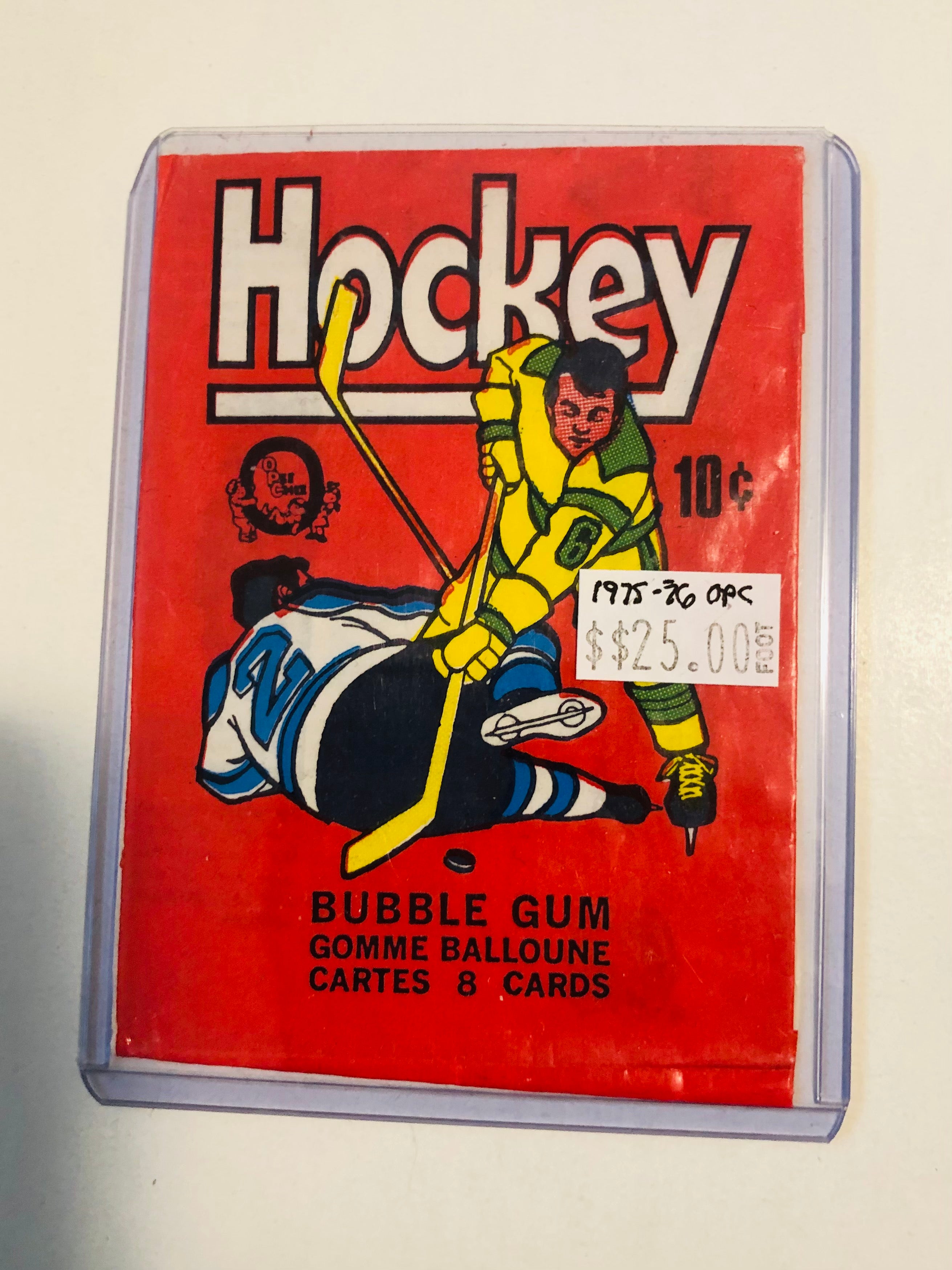 1975-76 OPC Hockey Card Wrapper - Vintage NHL Collectible for Sports Memorabilia & Card Collectors - Perfect for Display, Trading, and Nostalgic Hockey Fans
