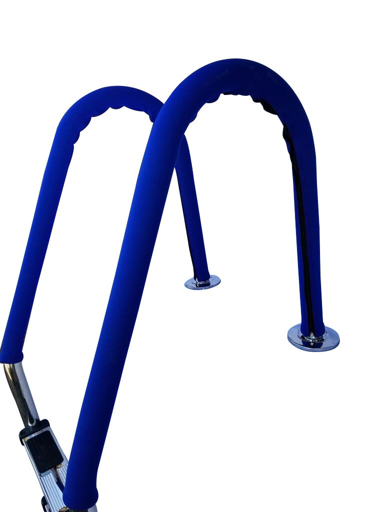 FibroPool Neoprene Swimming Pool Ladder Cover - Slip & Heat Resistant Comfort Grip for Railing - 2 Pack, Blue - Ideal for Inground & Above Ground Pools