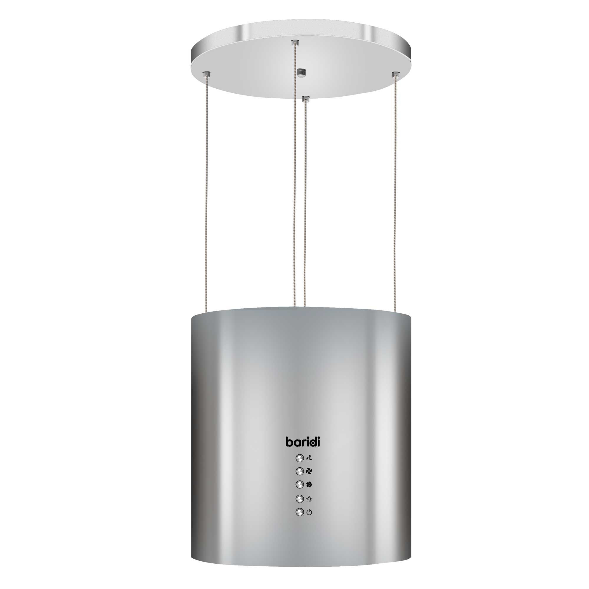 Baridi Island Range Hood - 35cm Pendant Style Stainless Steel Cooker Hood with 3 Speed Settings - Perfect for Modern Kitchen Islands & Open Concept Kitchens