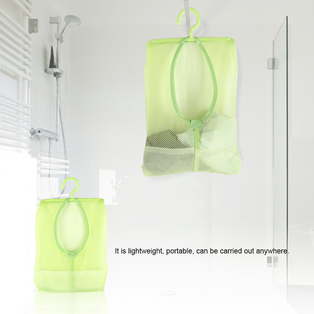 Multi-Purpose Hanging Mesh Storage Bag with Hanger - Perfect for Clothespins, Socks, Stockings, Bras & Underwear - Space-Saving Bathroom & Laundry Organizer (Green) | Ideal for Clothes Drying, Closet Organization & Small Item Storage