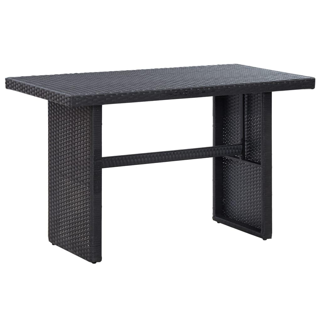 vidaXL 3-Piece Patio Lounge Set - Outdoor Garden Furniture with Cushions, Black Poly Rattan Sectional Sofa Bench | Perfect for Backyard, Poolside & Patio Relaxation