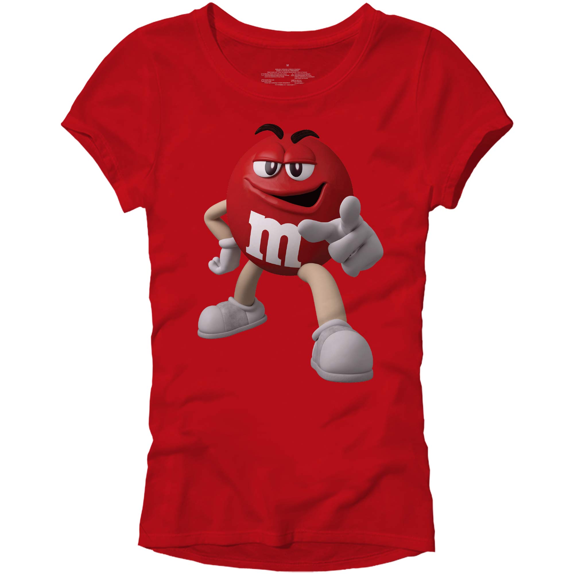 M&M's Candy Character Full Body Graphic Juniors T-Shirt - Fun Cartoon Print Casual Tee for Girls, Teens & Women - Perfect for Parties, School & Everyday Wear