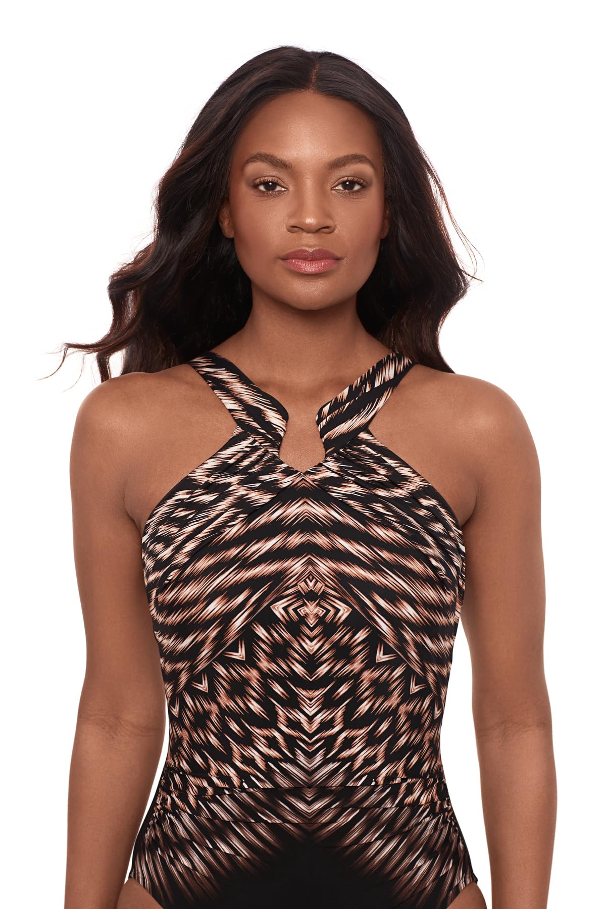 Miraclesuit Women's Tummy Control One Piece Swimsuit - Rock Solid Aphrodite Halter Swimsuit for Women | Slimming Swimwear for Beach, Pool & Vacation