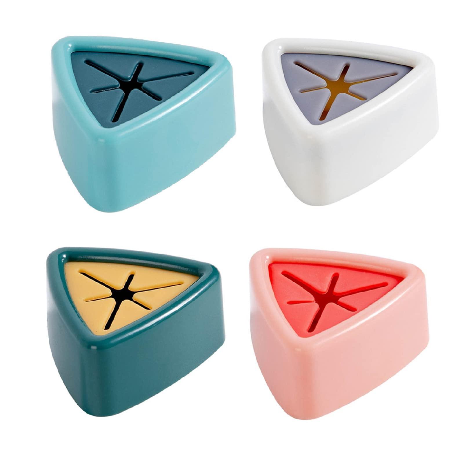4-Piece Self-Adhesive Kitchen Towel Hooks - Triangle Design for Hanging Dish Towels, Rags & Cloths - Strong Adhesive for Kitchen, Bathroom & Household Use - Perfect for Organizing Sinks, Countertops & Cabinets