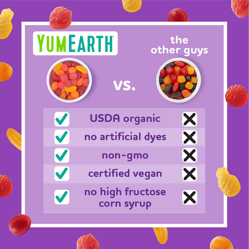 YumEarth Organic Fruit Snacks, 5oz (Pack of 6) - Gluten Free, Vegan, Non-GMO, Allergy Friendly, No Artificial Flavors or Dyes - Healthy Kids Snacks for Lunch Box, School, Travel & On-The-Go