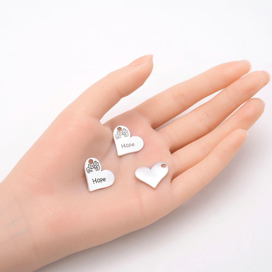 Adabele Heart Charm Pendant - Antique Silver Jewelry for Necklace, Bracelet, Anklet & Earrings Making - Symbolizing Love, Hope, Faith & Kindness - Perfect for DIY Jewelry, Gifts & Spiritual Wear