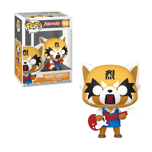 Funko Pop! AGGRETSUKO: Aggretsuko with Guitar #96 - Cute Anime Vinyl Figure Collectible for Office Desk, Gaming Room & Pop Culture Fans