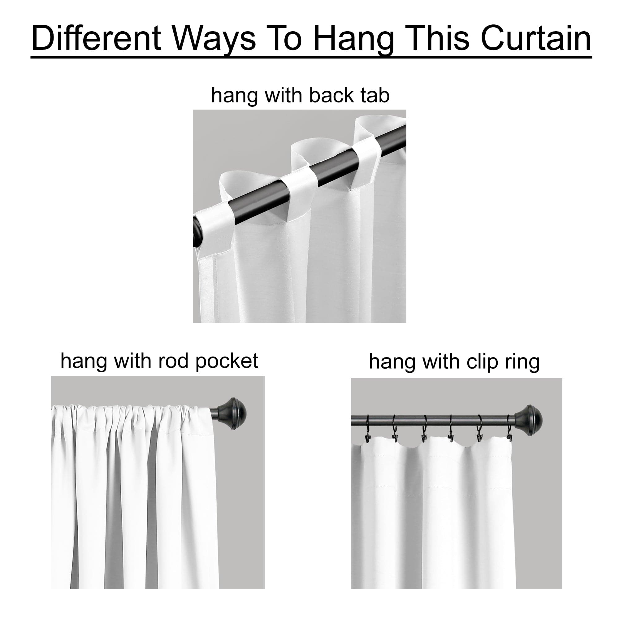 Montego Stripe Light Filtering Window Curtain Set - Blackout Sheer Drapes for Living Room & Bedroom - Soft Textured Modern Curtain Panels with Grommets (2 Panels, 52x84 Inches)