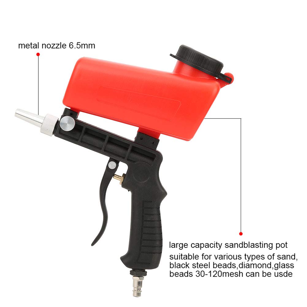 Portable Mini Air Sand Blaster Gun - Handheld Gravity Feed Sandblaster Tool with 1/4in Air Inlet for DIY Projects, Metal Cleaning & Surface Preparation