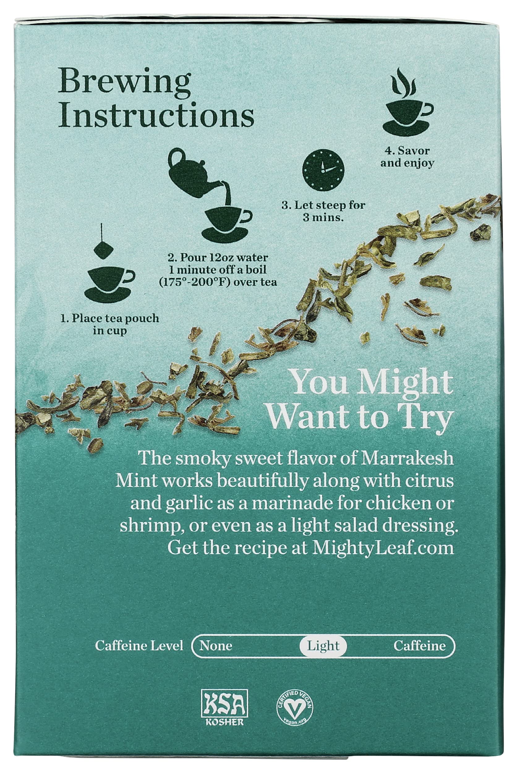 Premium Mighty Leaf Tea Marrakesh Mint Tea - 15 Count Organic Green Tea Bags for Relaxation & Energy Boost - Perfect for Morning Refreshment or Afternoon Relaxation