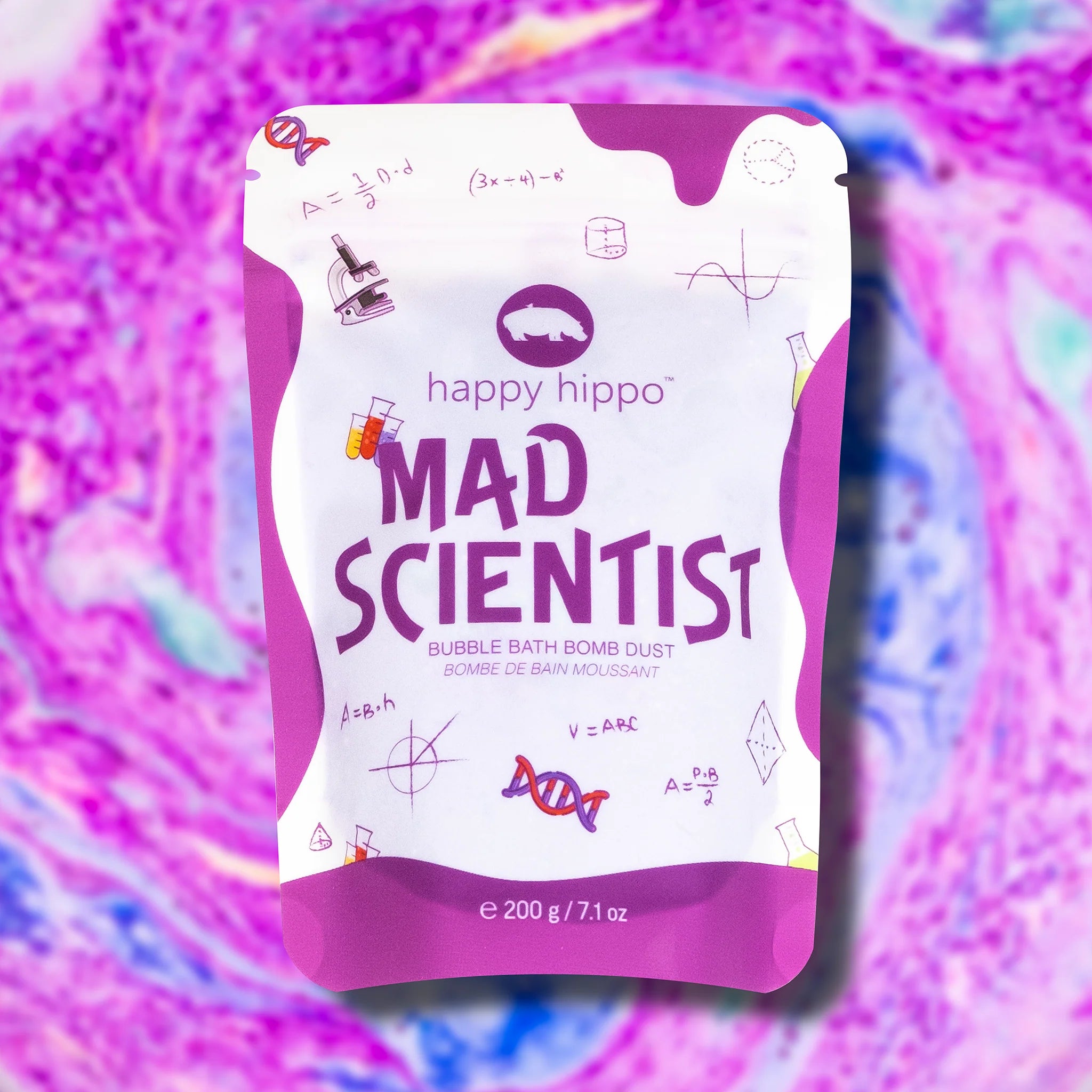 Happy Hippo Bubble Bomb Dust - Fun & Safe Bubble Bath Powder for Kids - Perfect for Bathtime Play & Sensory Activities