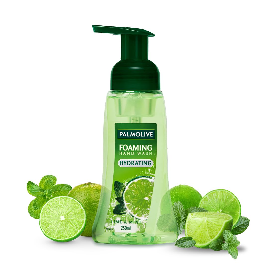 Palmolive Hydrating Foaming Hand Wash with Lime & Mint - 250ml Antibacterial Liquid Soap for Germ Removal - Refreshing Scent for Kitchen, Bathroom & Office Use