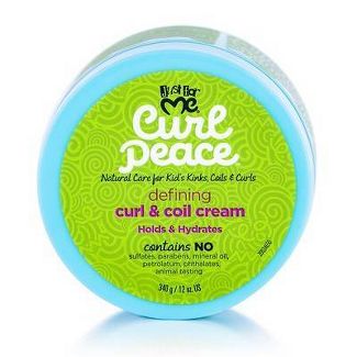 JUST FOR ME CURL PEACE CURL & COIL CREAM 12 OZ - Hydrating Curl Defining Cream for Natural Hair - Perfect for Daily Moisture & Frizz Control