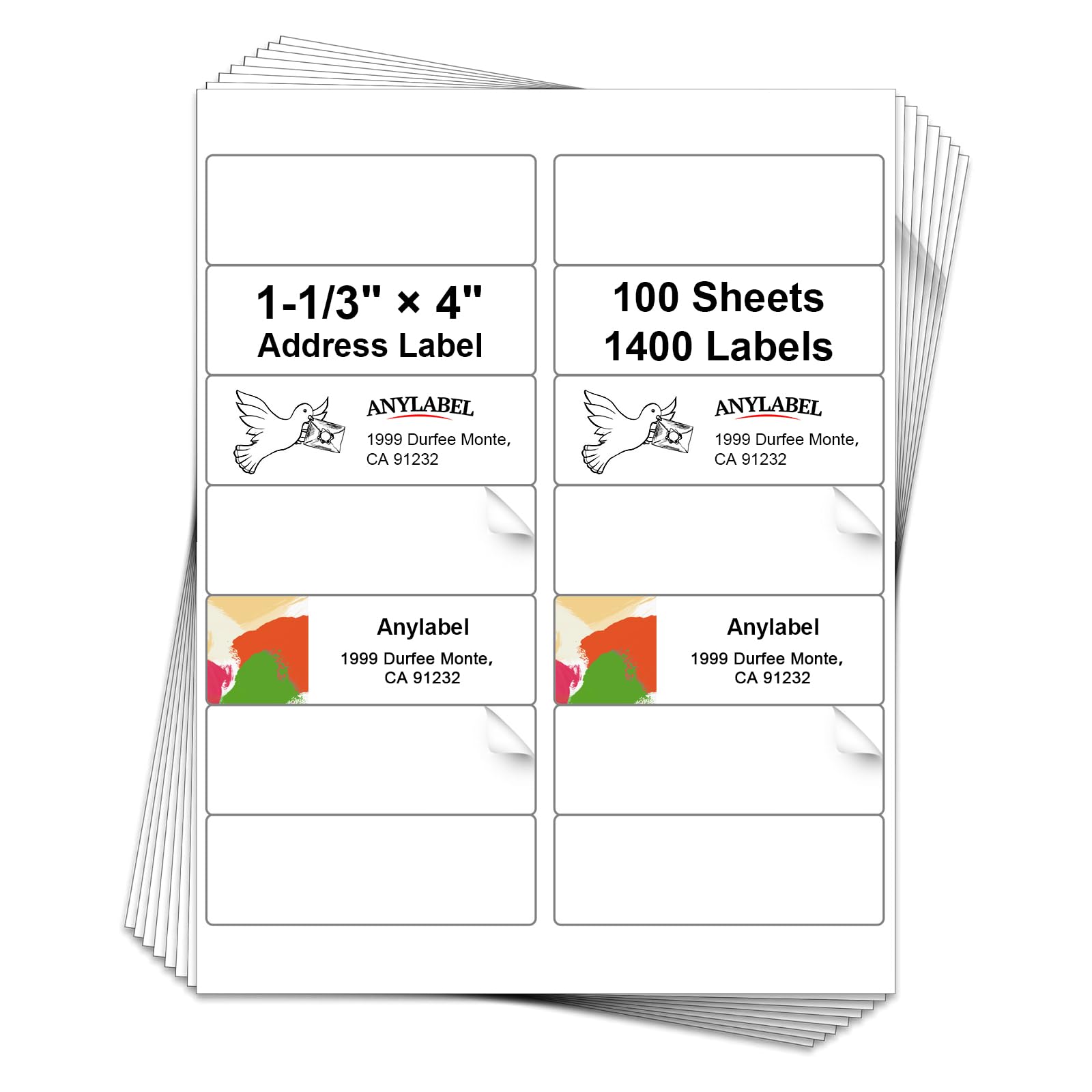 14 Per Page Mailing Labels 1-1/3