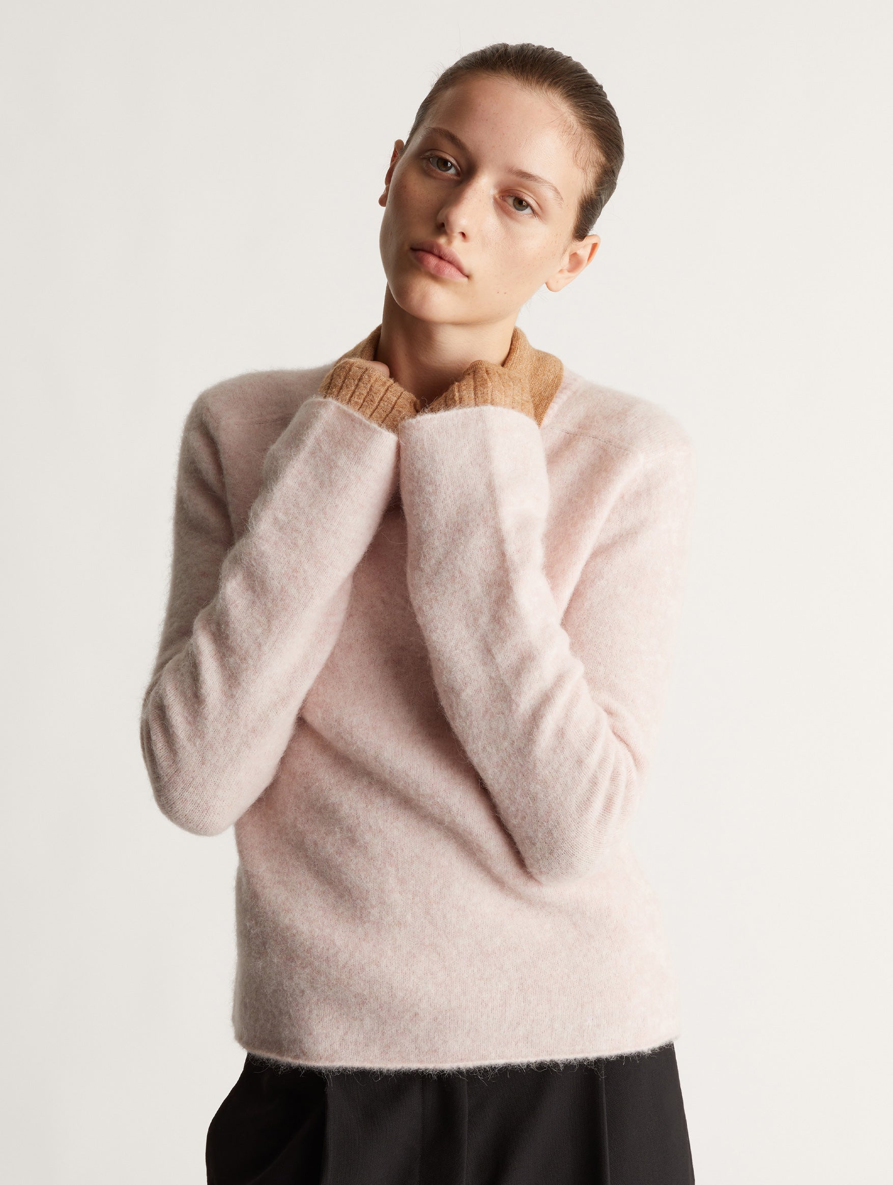 Sawyer Women's Blush Pink Boat Neck Sweater - Soft Knit Pullover for Casual Wear & Fall Fashion