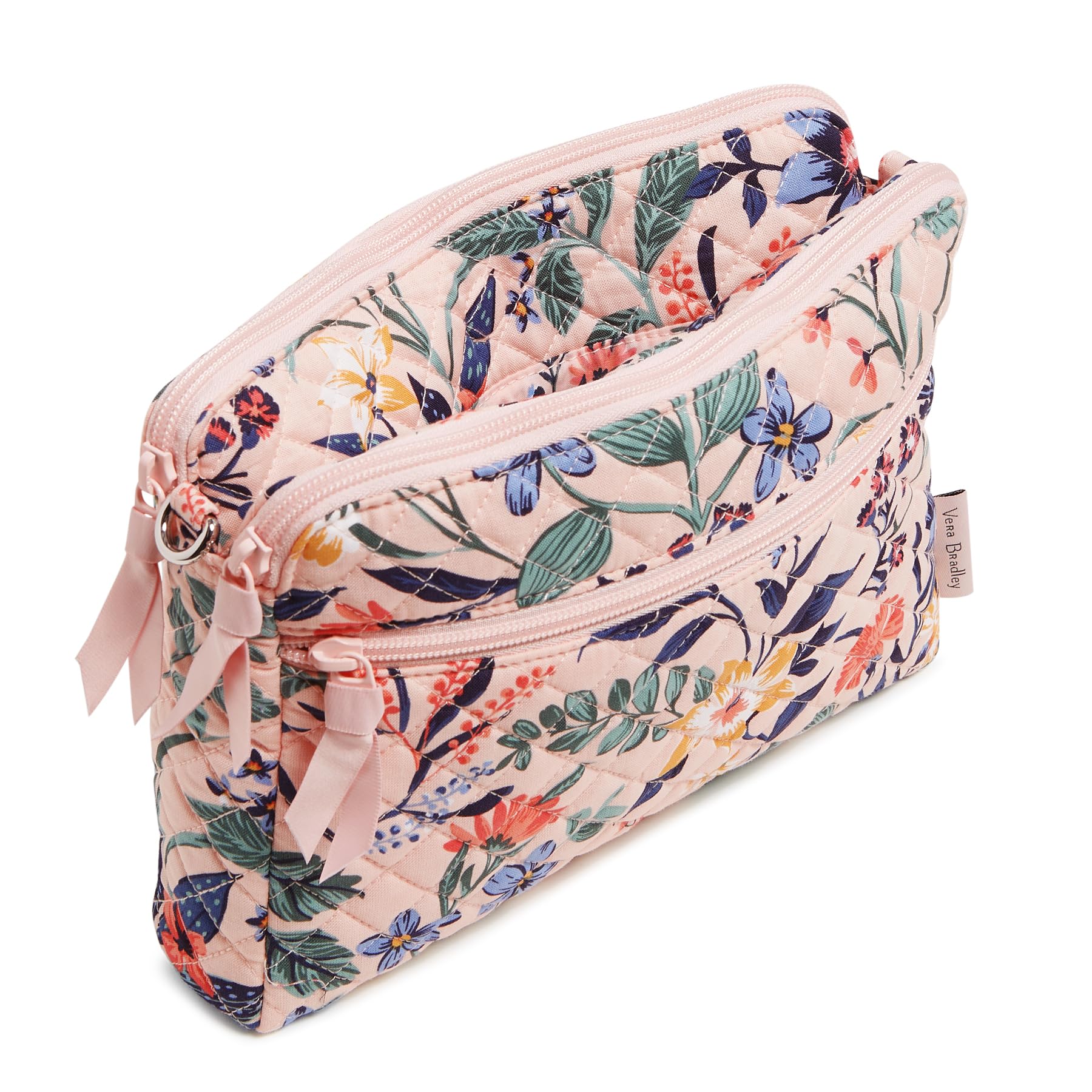 Vera Bradley Cotton Triple Compartment Crossbody Purse for Women | Lightweight Travel Bag | Everyday Essentials Organizer | Perfect for Shopping, Work & Travel