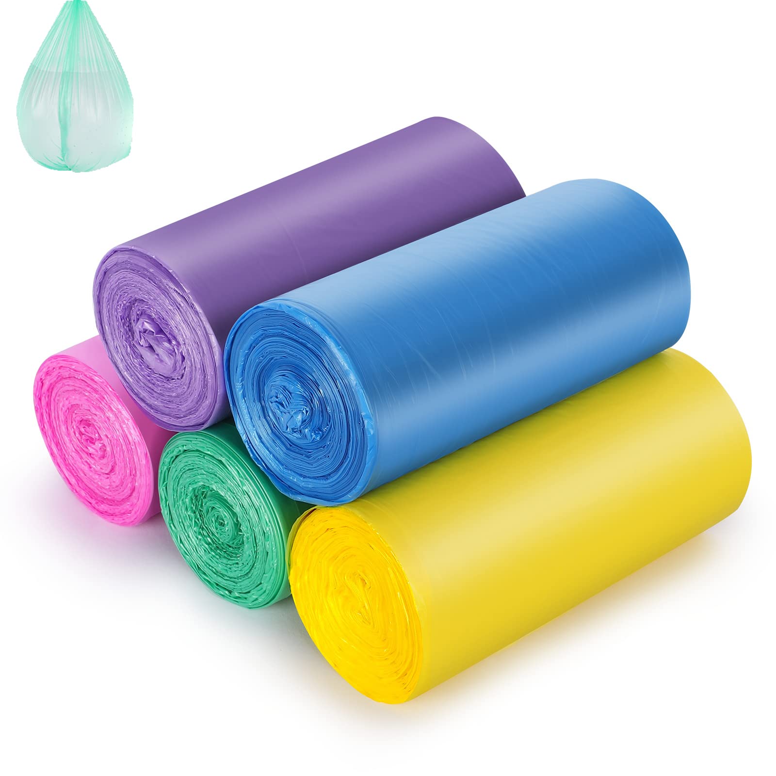 2.6 Gallon Small Trash Bags - 150 Count Clear Kitchen Garbage Bags | Strong Wastebasket Liners for Bathroom, Office & Home Use | 10 Liter Trash Can Liners for Daily Cleaning & Waste Disposal