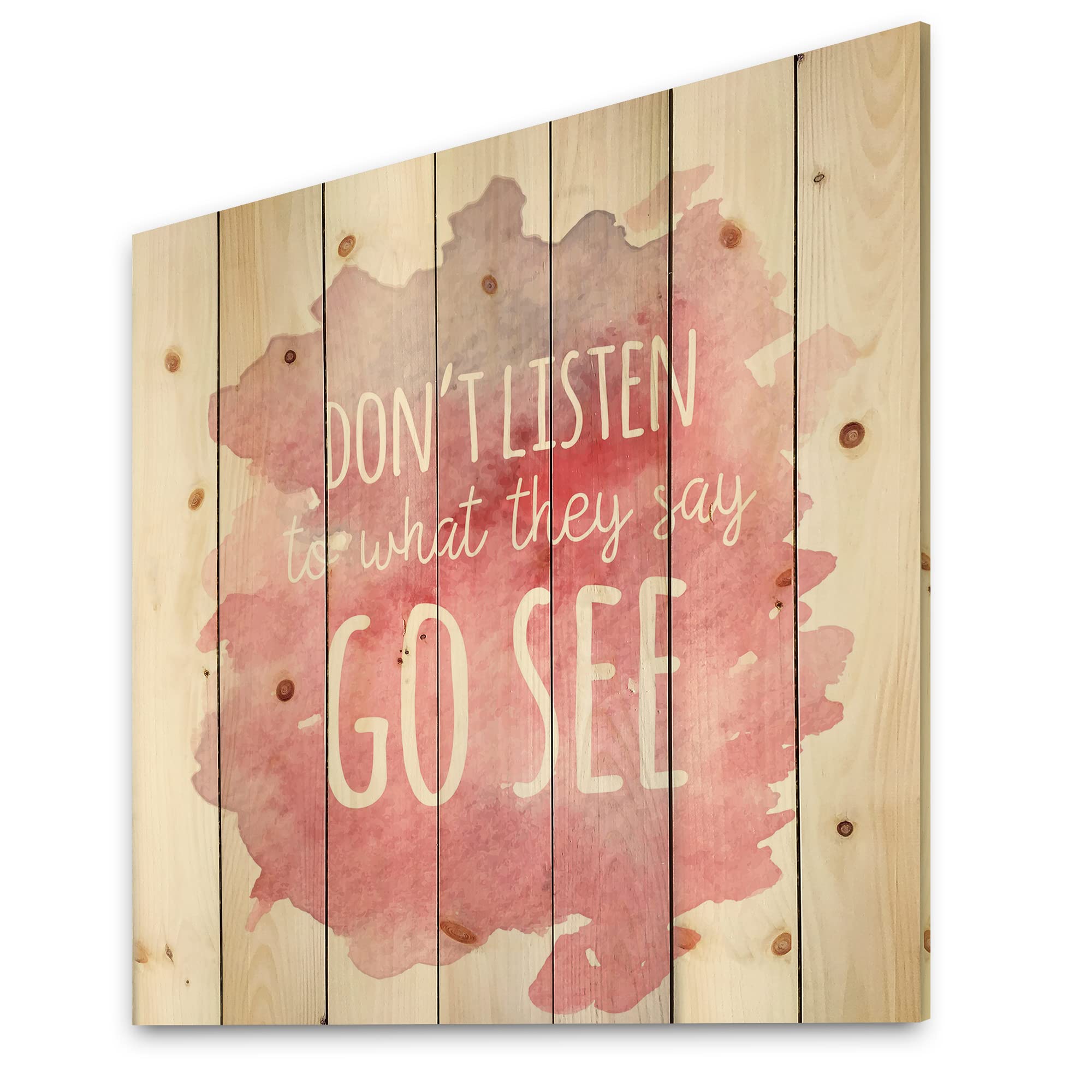 Pink Wood Wall Art - Traditional Wood Decor with Quotes for Home & Office