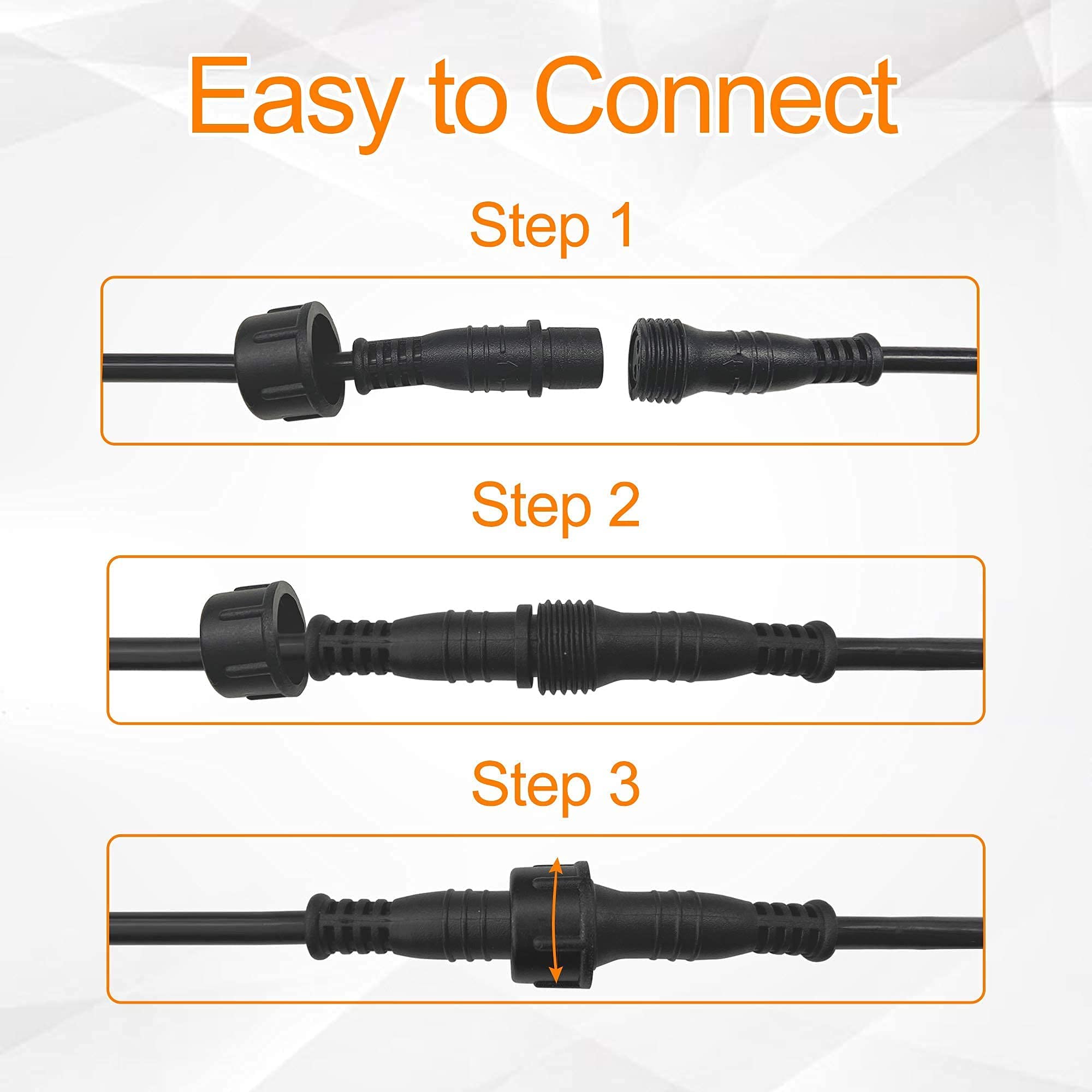 10FT Solar Extension Cable - Compatible with SUNAPEX Solar String Lights (27FT, 48FT, 96FT) - Weatherproof Cord for Optimal Sunlight Placement - Perfect for Garden, Patio & Outdoor Lighting