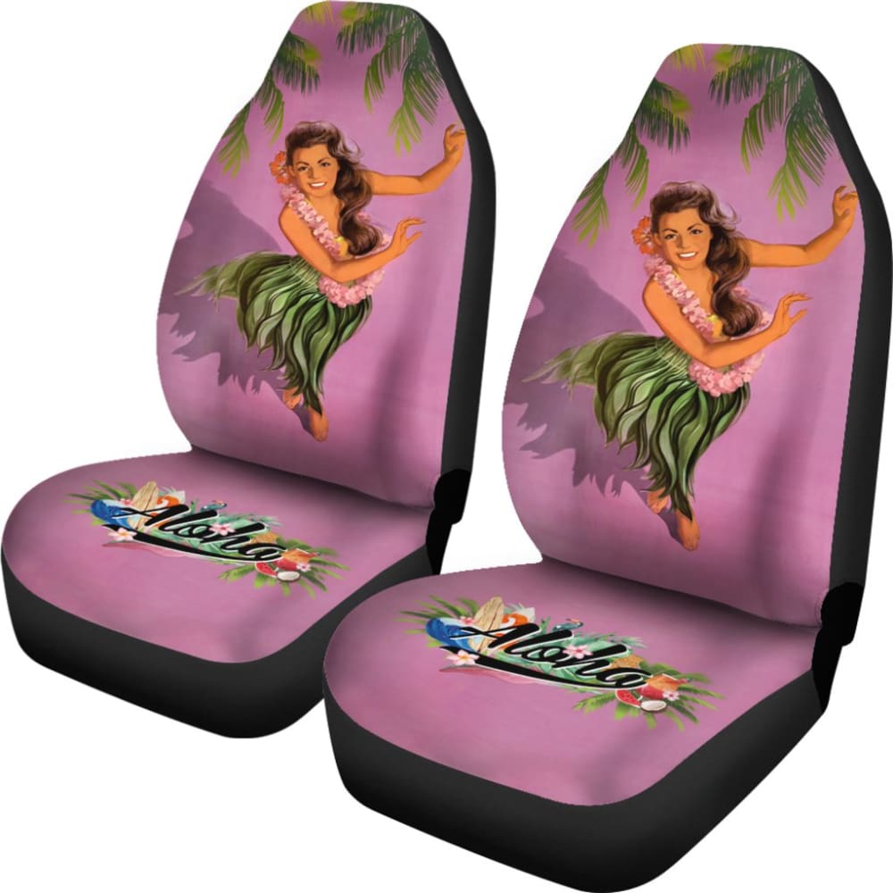 Premium Aloha Print Car Seat Covers - Waterproof & Universal Fit for Cars, SUVs, Trucks - Hawaiian Floral Design Car Accessories - Perfect for Beach Trips, Summer Drives & Tropical Themed Gifts